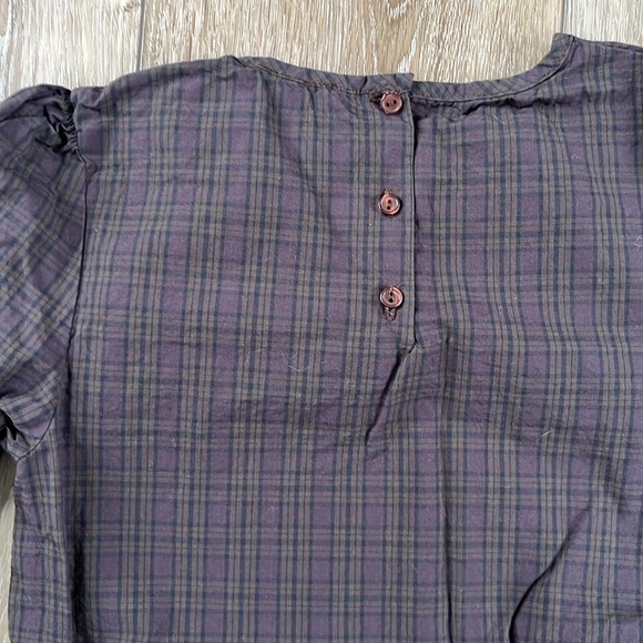 C de C Plaid Cotton Blouse Purple and Black - Picture 7 of 8